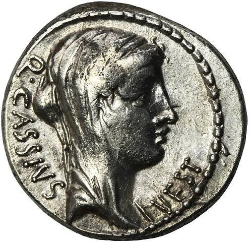 Roman Republic, Q. Cassius Longinus, Denarius - RARE