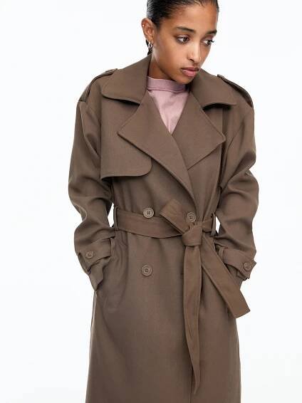 Pull&Bear Přechodný kabát – hnědá