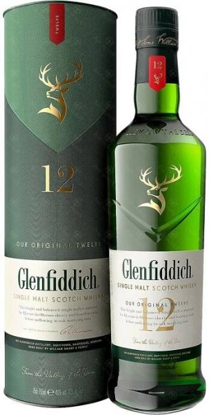 Glenfiddich 12YO Single Malt whisky 700ml v tubě