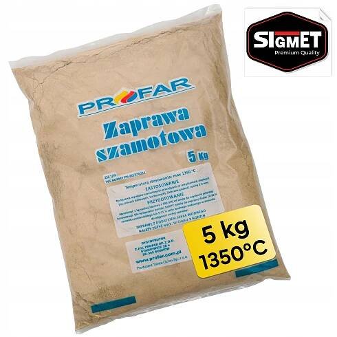Šamotová malta šamotová 2 kg, připravená pro krb, vysokoteplotní kamna
