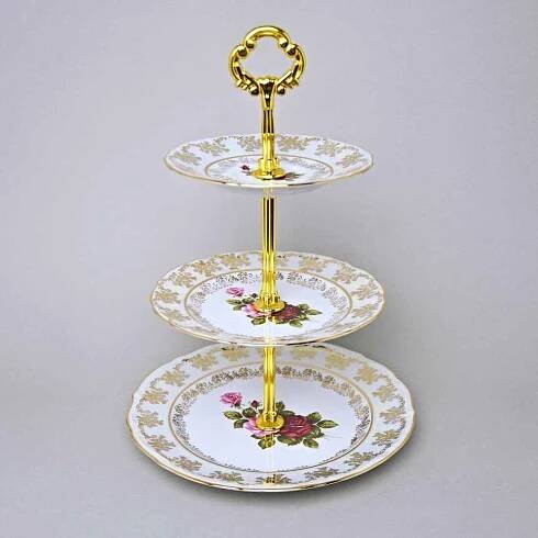 Etažer talířový 34 cm, Cecily, porcelán Carlsbad