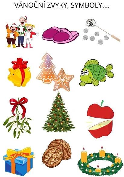 an image of various christmas items on a white background with words in russian and english