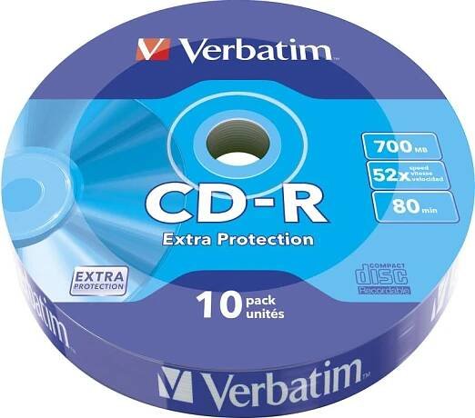 VERBATIM CD-R 700MB, 52x, wrap 10 ks