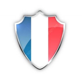 France Flag Shield Shape Isolated Vector Icon On Transparent Background ...