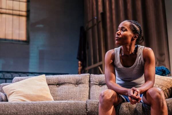 DeWanda Wise in Furlough's Paradise at Geffen Playhouse. Directed by Tinashe Kajese-Bolden. Photo by Jeff Lorch.