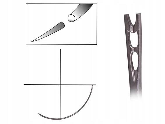Atraumatická jehla kulatá 3/8 kola, pružinové očko, BRF 45, 45 mm N°8,