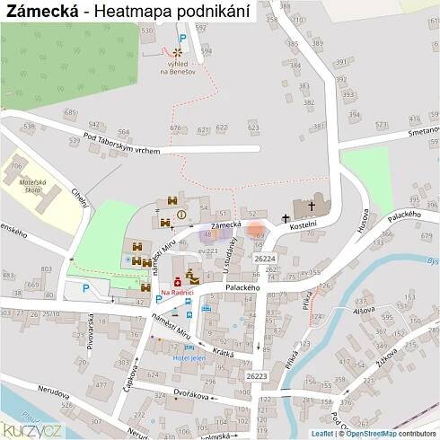 Mapa Zámecká - Firmy v ulici.