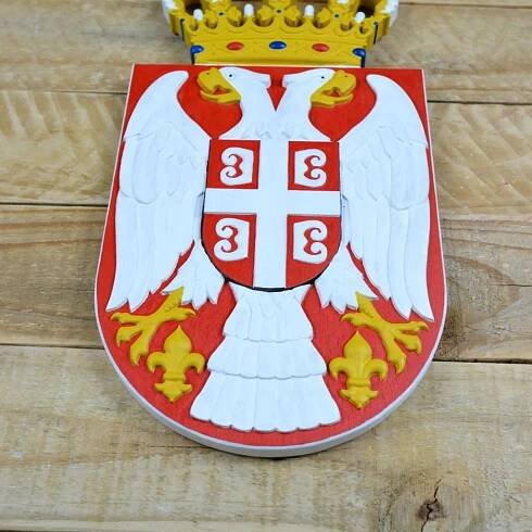 Státní znak Srbska (malý) z masivního dřeva
