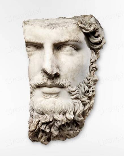 Marble portrait of the co-emperor Lucius Verus (161–169 CE), vintage Greek statue. Original public domain image from The MET…