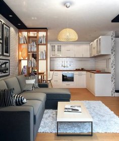 Kuchyně-obývací pokoj (192 fotografií): kombinovaná kuchyně s předsíní - kombinovaná dohromady, nápady v bytě a soukromém