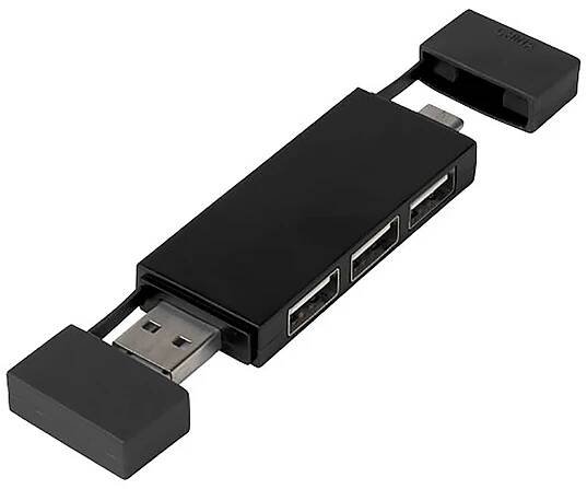 Plastový duální USB rozbočovač HOPED - solid black