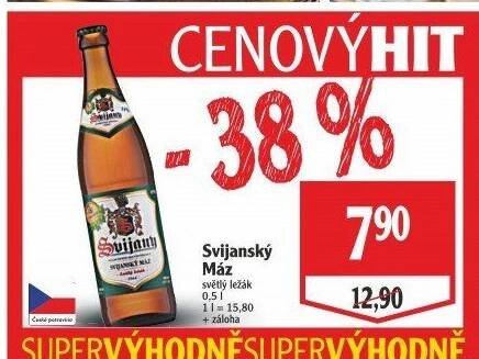 Pivo světlý ležák 11° Svijanský Máz Svijany