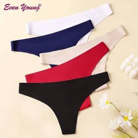 Evenyoung Womens Panties thong Teens Girls G-string Sexy Underwear G String Designer Custom Logo Printed Seamless Thong Panties