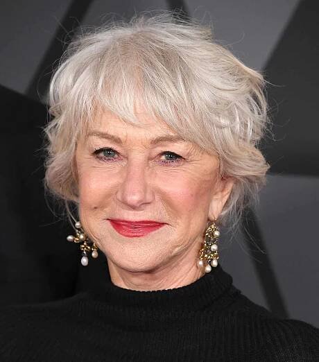 Helen Mirren in short wispy waves at the 2017 Governors Awards in Hollywood, California