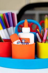 Colorful School Supply Caddy for a Kids Homework Station