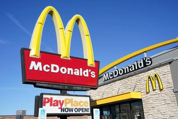 McDonald's restaurant exterior with signage and golden arches.