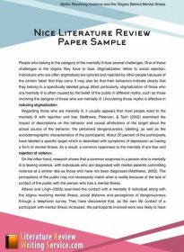 an image of a paper with the text nice literature review paper sample written on it
