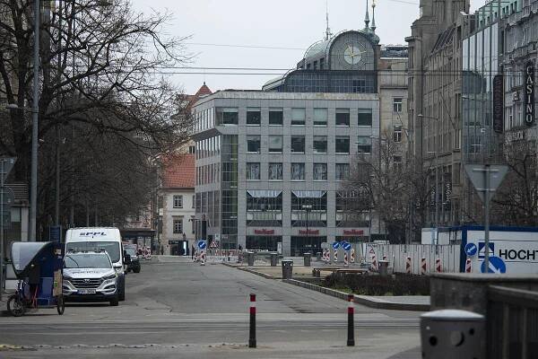 Roh Vodičkovy ulice a Václavského náměstí dnes