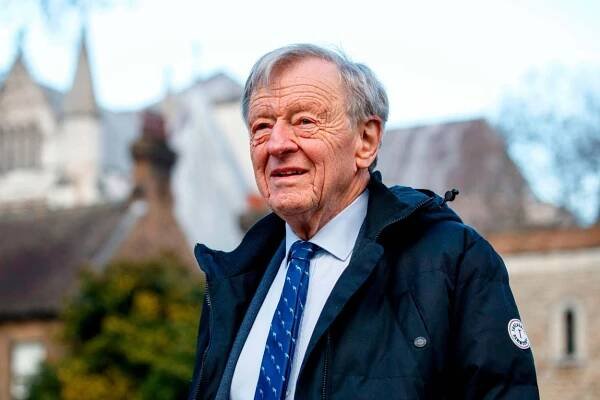 Lord Alf Dubs outside the Houses of Parliament, 20 January 2020
