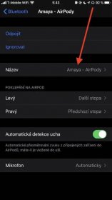 iOS 13 AirPods zmenit nazev 3