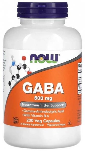 GABA with Vitamin B-6, 500 mg, 200 Veg Capsules