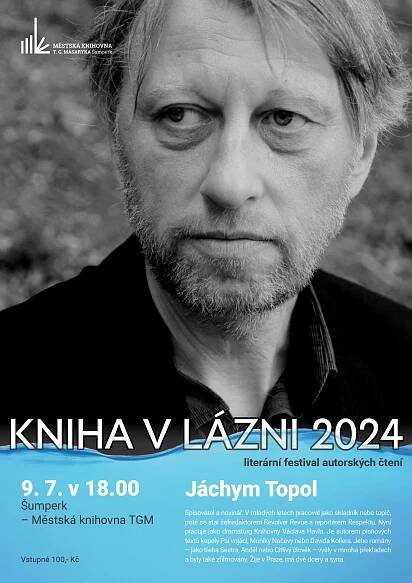 Kniha v lázni – Jáchym Topol – Šumperk – Městská knihovna TGM – Městská knihovna T. G. Masaryka Šumperk