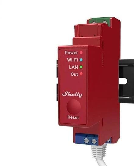 Shelly Pro 1PM, spínací modul na DIN lištu, měření spotřeby, LAN, Wi-Fi, a Bluetooth