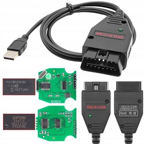 Diagnostické rozhraní VAG K+CAN COMMANDER 1.4 OBD2 kódování pin počítadlo