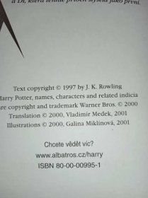 Harry Potter a kámen mudrců- J.K. Rowling - Knižní sci-fi / fantasy