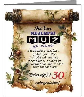 Přání k 30 narozeninám - Jsi ten nejlepší muž ze všech