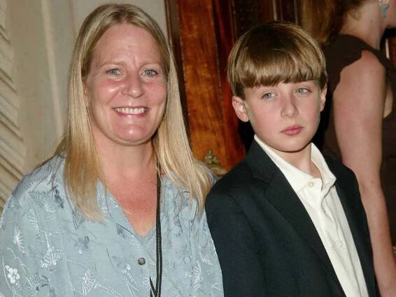 Rory Culkin with his mother Patricia Brentrup arriving at the "Signs" World Premiere after-party in New York City on July 29, 2002.
