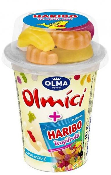 OLMA Olmíci Haribo vanilka chlaz. 121 g - Pro děti, Jogurty, Mléčné výrobky, vejce, tuky a výrobky rostl. původu, Čerstvé