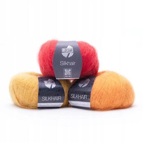 Vlna - mohér + hedvábí - korálově růžová barva - SILKHAIR - Lana Grossa Značka Lana Grossa