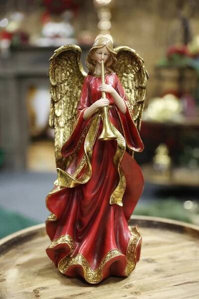 Vánoční dekorace ANGEL 380 mm / Zlatá červená