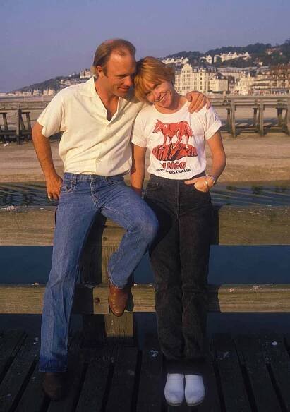 Actors Ed Harris and Amy Madigan at the Festival du Cinema Americain in Deauville, France in September 1985.