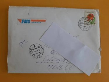 Obálka EMS Expresní pošta, Česká pošta Králův Dvůr