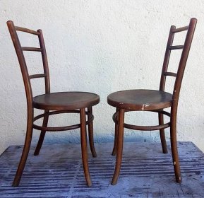 Staré židle Fischel - pár (2 ks) - Starožitnosti