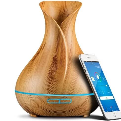 Inteligentní difuzér pro aromaterapii WiFi 7 barev LED, nastavení časovače