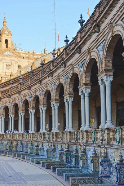 The magical Plaza de España in Seville Spain