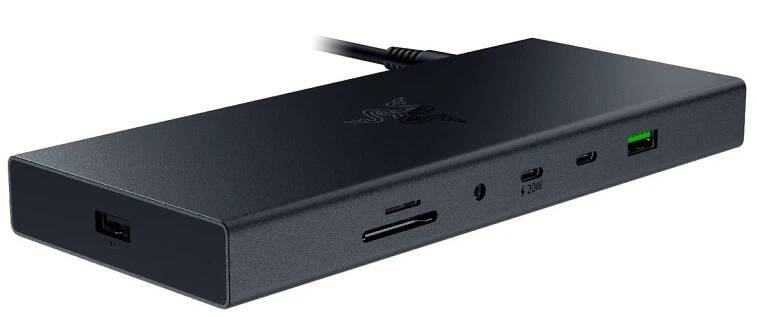 A render of the black Razer USB4 Dock.