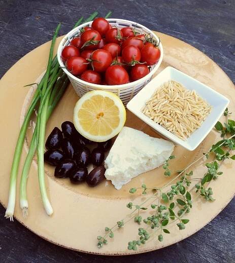 Orzo, Feta And Tomato Salad With Marjoram Vinaigrette