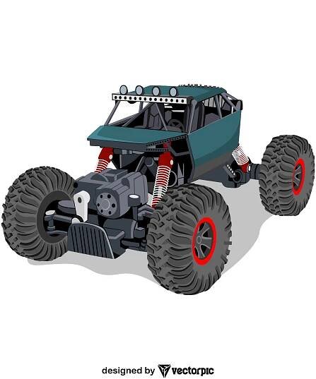 blue rock crawler offroad RC car design free vector