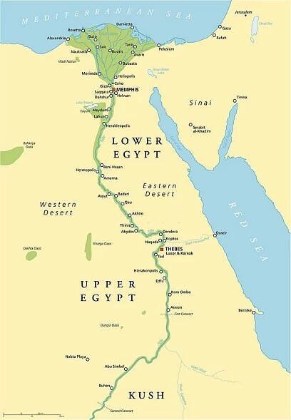 mapa starověkého egypta - asuán stock ilustrace
