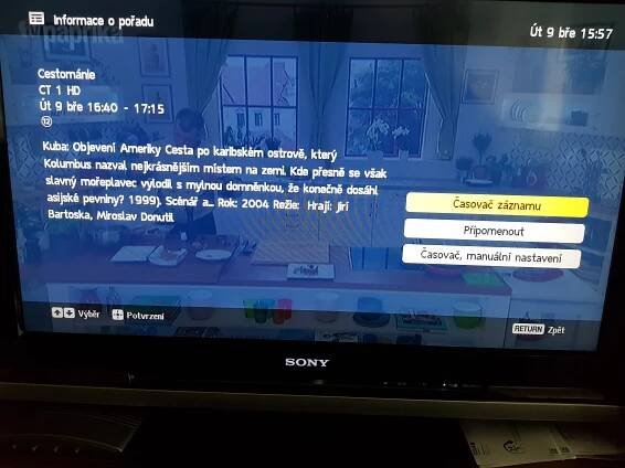EPG - časovač záznamu nefunguje