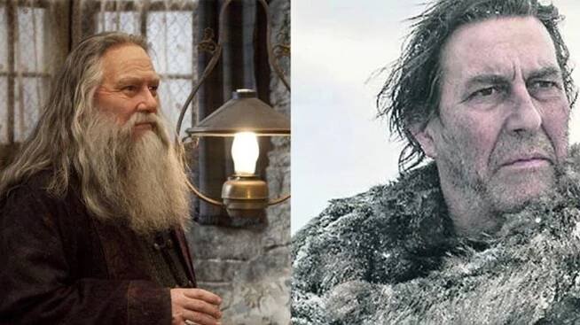 Ciaran Hinds se objevil jako bratr Albuse Brumbála v Harrym a jako náčelník divokých a Král za zdí ve Hře