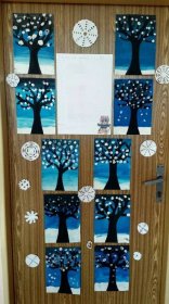 Zimni stromy Winter Tree Crafts, Easy Winter Crafts, Fall Crafts For Kids, Winter Art Lesson, Winter Art Projects, Art Activities For Toddlers