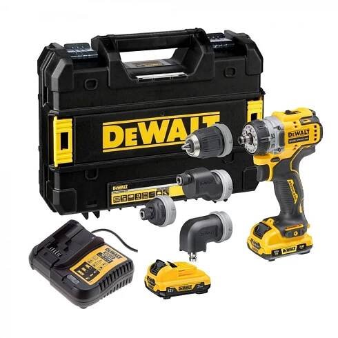 DeWALT DCD703L2T aku vrtačka s multifunkční hlavou 12V 2x3,0Ah