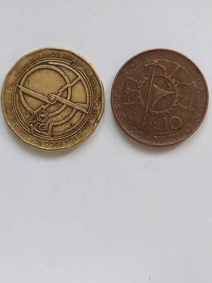 20 kč +10kč milenium- orloj