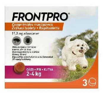 FRONTPRO Antiparazitární žvýkací tablety pro psy (2-4 kg) 3 tablety