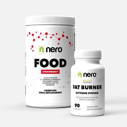 Výhodná sada - Spalovač tuku a funkční zdravá strava Nero FOOD